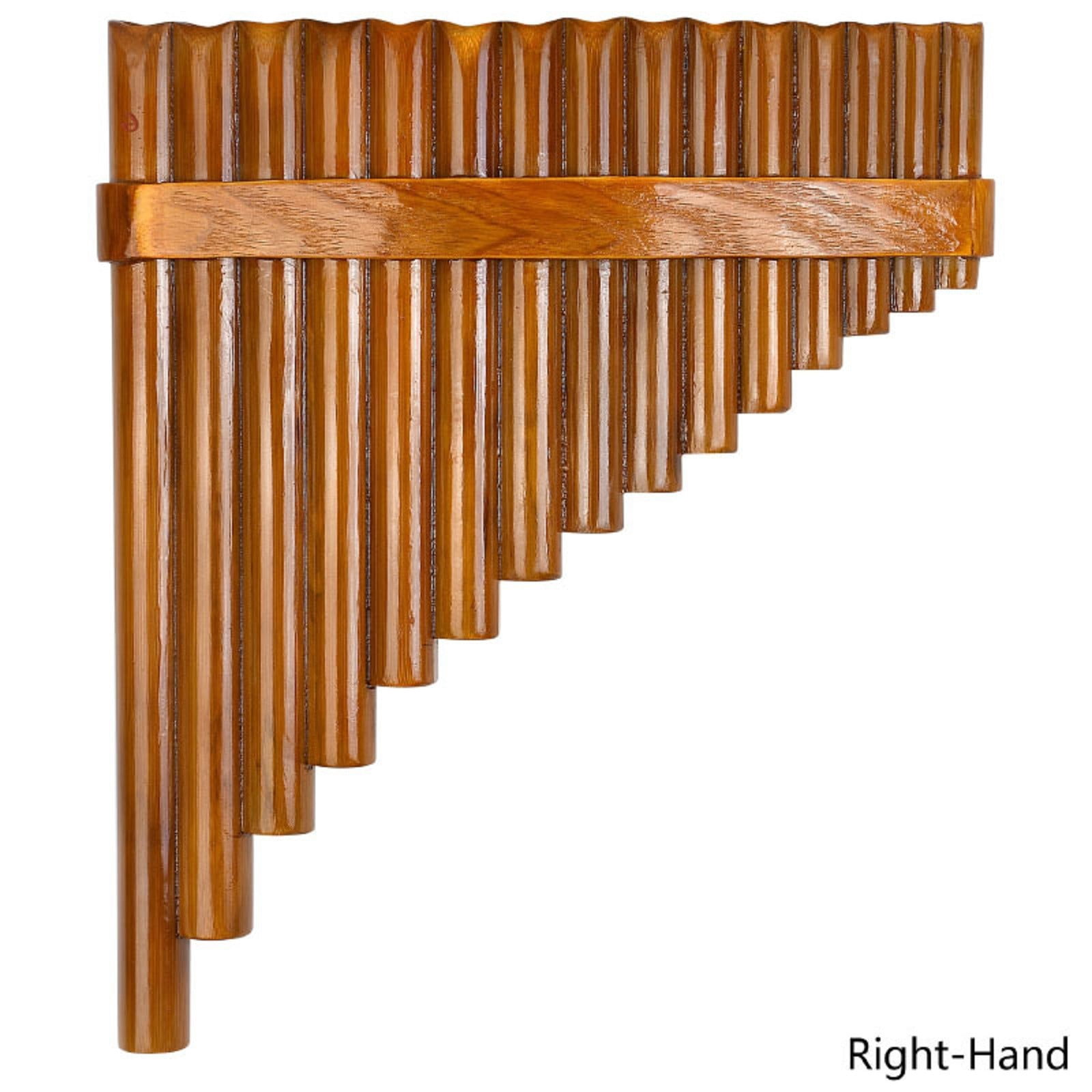 15 Pipes Brown Pan Flute G Key Chinese Traditional Musical Instrument Pan Pipes Woodwind Instrument (Left-Hand)