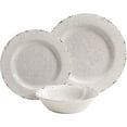 thumbnail image 2 of Mauna 12 Pieces Ice Crackle Melamine Dinnerware Set in Ice (White), 2 of 7