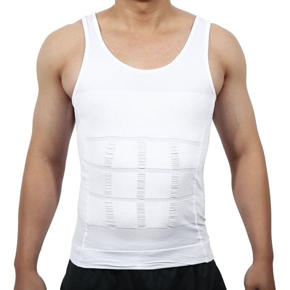 Ropa interior moldeadora para hombres Unique Bargains, camiseta de control de abdomen, faja de cintura de nylon blanca XXL