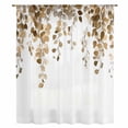 thumbnail image 2 of Orange Eucalyptus Leaves Sheer Curtains 63 Inches Long, Weeping Spring Botanical Summer Light Filering Curtains, Breathable Simi Curtain Privacy Drapes for Living Room Bedroom Window Treatment, 2 of 9