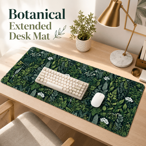 VALUNE Dark Green XXL Extended Big Desk Mat, Large Gaming Keyboard Mouse Pad, Rubber Base Mousepad with Stitched Edges for Desk