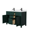 thumbnail image 2 of Wyndham Collection Beckett 48" Wood Double Bathroom Vanity in Green/Matte Black, 2 of 3