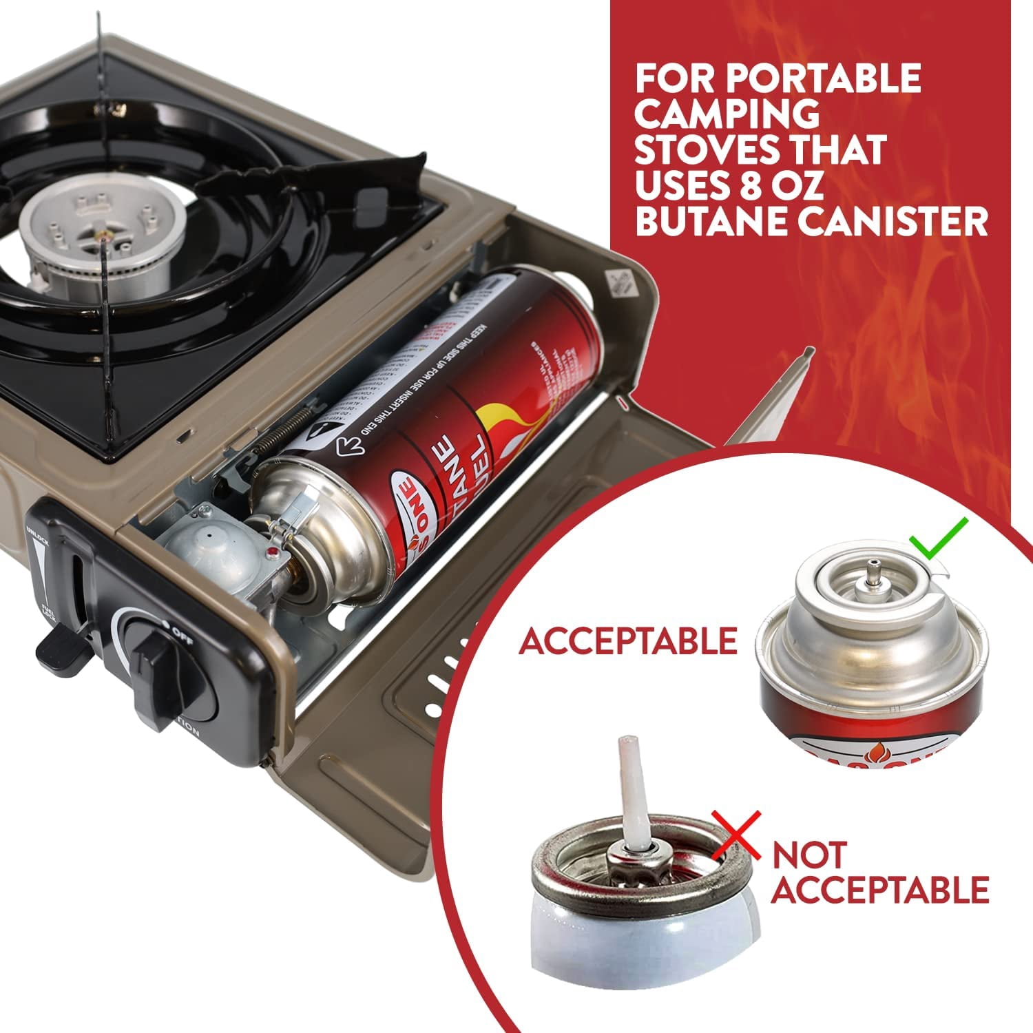 GasOne Butane Fuel Canister for Camping Stoves (12 Pack)