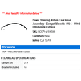 thumbnail image 2 of Power Steering Return Line Hose Assembly - Compatible with 1964 - 1966 Oldsmobile Cutlass 1965, 2 of 2