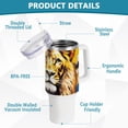 thumbnail image 4 of Lion Crown 40 oz Tumbler with Handle Insulated&nbsp;Travel Mug&nbsp;Lid Straw Leak Proof Steel Vacuum Water Bottles Glasses Fits in Car Cup Holder, 4 of 7