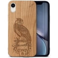 thumbnail image 1 of Case Yard Wooden Case Outside Soft TPU Silicone, Slim Fit Shockproof Wood Protective Phone Cover for Girls Boys Men and Women, Supports Wireless Charging Bird of Prey Design case for iPhone-XR, 1 of 7