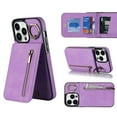 thumbnail image 1 of For Iphone 14 Plus Retro Ring And Zipper Rfid Card Slot Phone Case(Purple),iPhone 13 Pro, 1 of 7