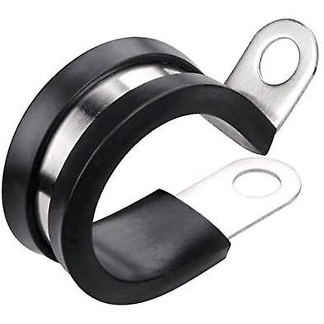Paquete de 20 abrazaderas de cable de acero inoxidable de 1 pulgada, abrazadera aislada acolchada de goma, abrazadera de metal, soporte de tubo para instalación de tubos, tuberías o cables de alambre- Kuyhfg Sin marca