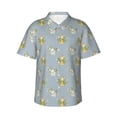 thumbnail image 1 of Balery Baby Elephant Giraffe Camisas hawaianas de manga corta para hombre, camisas playeras de corte holgado, camisas de vacaciones con botones,Medium, 1 of 7