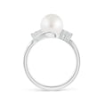 thumbnail image 2 of ANGARA South Sea Cultured Pearl Bypass Ring with Diamond Trio in Platinum for Women | June Birthstone, Birthday, Anniversary, Jewelry Gift for Women | Pearl Ring, 2 of 8