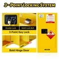 thumbnail image 6 of 16 Gallon Flammable Storage Cabinet, Galvanized Steel 35 x 18.11 x 18.11 Inch Yellow, Fireproof Liquid Storage with Adjustable Thickened Shelf, Hazardous Storage Cabinets, Safety Cabinets for Home U, 6 of 7