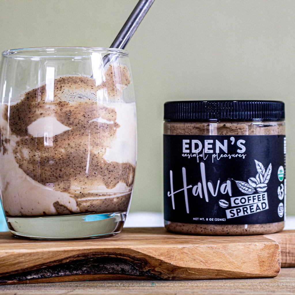 Eden’s Halva Coffee Spread 8oz – Vegan, Organic, Gluten-Free, Non-GMO Sesame and Coffee Spread