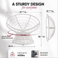 thumbnail image 4 of Bme Papasan Chair with Fabric Cushion, Metal Swivel Base, Rust Petal - White Frame, 4 of 5