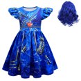 thumbnail image 3 of Nuevo disfraz de Halloween para niñas, disfraz de Evie Mal Descendants, disfraz de Cosplay con peluca, vestido de fiesta de carnaval para niños + conjunto de pantalones, 3 of 5