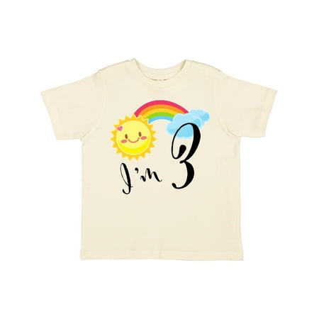

Inktastic I m 3- Third Birthday Sun Rainbow Gift Toddler Boy or Toddler Girl T-Shirt
