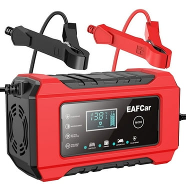 Car Battery Charger 12V Automotive, 6-Amp Fully Automatic Smart Charger, Trickle Charger and Maintainer, Car Battery Repair and Desulfator for Cars Boat Motorcycle Lawn Mower RV ATV SUV Snowmobile