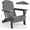 Grey 1Pc, variant on Folding Adirondack Chairs, HDPE Plastic Outdoor Chairs with Wood Texture 380Lbs & Weather Resistant for Fire Pit, Deck, Patio, Pool, Backyard Gray