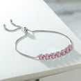 thumbnail image 3 of Gem Stone King 2.52 Ct Round Pink Lab Grown Diamond 925 Sterling Silver Bracelet for Women, 3 of 3