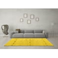 thumbnail image 3 of Ahgly Company Machine Washable Indoor Square Solid Yellow Modern Area Rugs, 3' Square, 3 of 4