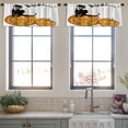 thumbnail image 3 of LALILO Kitchen Curtain Valance Halloween Invitations Black Cat Rod Pocket Window Curtain 52"x 18" Set of 2, 3 of 5