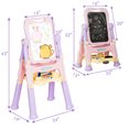 thumbnail image 3 of Gymax Chevalet Réglable en Hauteur pour Enfants Chevalet d'Art Double Face Violet Maison, 3 of 9