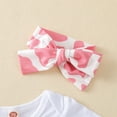 thumbnail image 7 of Actoyo Newborn Baby Girl Toddler Outfits Cow 3pcs Short Sleeve Romper + Pants + Bow Headband 0-18M, 7 of 7