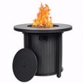 thumbnail image 5 of 30" Propane Fire Pit Table, SHINPT 50000 BTU Outdoor Fire Pit with Lid and Lava Rock, Outdoor Fire Table for Backyard, Garden, Gas Fire Pit for Outside, Patio, Add Ambience to Gatherings, 5 of 9