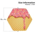 thumbnail image 2 of Naloa Pink Ice Cream Leather Coasters for Drinks, Durable Drink Coasters 4 Set for Tabletop Protection, Luxurious Home Décor and Housewarming Gift ( {designName})Hexagon, 2 of 6