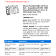 thumbnail image 2 of Cylinder Head Gasket Set with Head Bolts - Compatible with 2000 - 2003 Subaru Outback Wagon 4-Door 2.5L SOHC (Engine Code EJ25) 2001 2002, 2 of 2