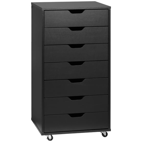 Vinsetto Armoire de Classement Mobile avec Tiroirs Armoire de Classement avec Roues Noir