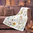 thumbnail image 6 of Playful families Goats Sunflowers Watercolor, Cozy Friendship Quote Scene, Warm Flannel Blanket for Living Room and Reading Nook, Art Lovers Thanksgiving Gift, Artistic Home Decor, 6 of 9