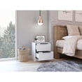 thumbnail image 2 of Contemporary Nightstand with 2 Drawer,White, 2 of 5