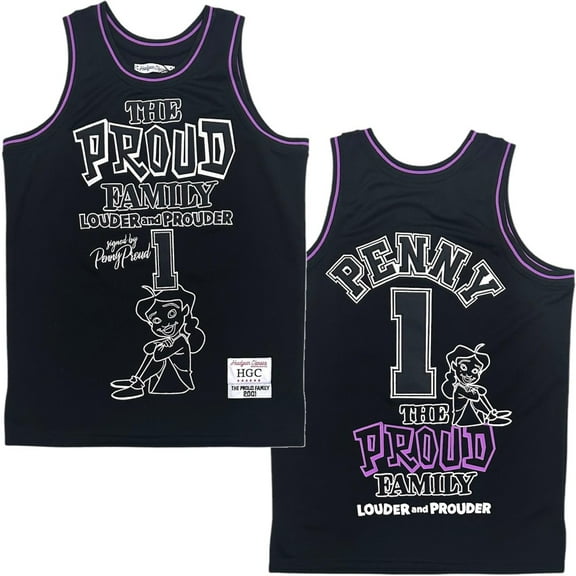 The Proud Family Men's Headgear Classics Penny Embroidered Basketball Jersey (Small, Black)