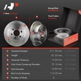 thumbnail image 2 of A-Premium 12.28 in (311.8mm) Rear Solid Disc Brake Rotors + Ceramic Pads Kit Compatible with Dodge Models - Dakota 2003-2004, 6-PC Set, 2 of 8