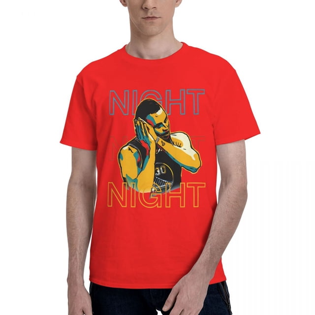 Camisetas para hombre y mujer, Steph Night Night Curry, informales, de algodón, de manga corta, con cuello redondo, estampadas