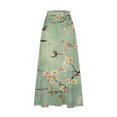 thumbnail image 5 of Viikei Woman's Cotton Eyelet Tiered Midi Skirt with Elastic Waistband,Women's Printed Elastic Waistband Pleated Pocket Skirt With Mid Calf Skirt Green L, 5 of 5