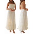thumbnail image 3 of Jaimenalin Women'S Halter Tie Back Sleeveless Tiered Smocked Maxi Dress Color S, 3 of 7
