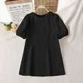 thumbnail image 3 of VONDA Women Puff Short Sleeve Mini Dress Round Neck Party Casual Dresses, 3 of 6