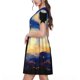 thumbnail image 2 of Easygdp Cat Under Starry Skies para Vestido Transpirable de Mujer, Vestido Suelto de Manga Corta con Pliegues y Bolsillos para el Verano, 2 of 6