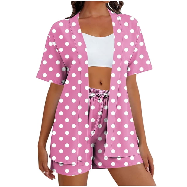 Mujeres largo cardigan con bolsillos estilo de moda suelto no posicionamiento impreso manga corta y pantalones cortos conjunto de bolsillo sudadera y pantalones conjunto para mujeres