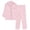 Pink, variant on Women's Satin Pajama Set - Long Sleeve Button Lapel Soft Nightwear 2-Piece Set - Pink - XL