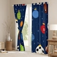 thumbnail image 3 of Homewish Cartoon Football Soccer Black Out Curtains, Kawaii Basketball Golf Curtains Pack of 2 (42x63 Each), Dreamy Stars Print Bedroom Curtains, Black Out Curtains Room Decor, 3 of 6