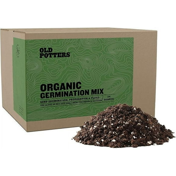 Germination Mix with Peat Moss, Fine Perlite & Vermiculite - Perfect for Seed Germination, Plugs, and Cutting Propagation - Balanced pH, Enhanced Drainage and Aeration, 24 Quarts.