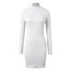 thumbnail image 5 of Vestido lápiz de manga larga de color liso para mujer - Minifalda ajustada con poliéster y spandex, cuello redondo para fiestas/eventos especiales, 5 of 5