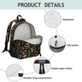 thumbnail image 4 of Mushroom and Cone Black Pattern Backpack for School, Cute School Bag with Adjustable Shoulder Straps and Padded Back, 13.8"x11.4"x6", 4 of 5
