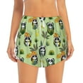 thumbnail image 2 of Disketp Cute Panda Bear In Greenery Forest Women's Shorts Workout Shorts for Athletic Gym Running Shorts with Phone Pockets-Large, 2 of 7