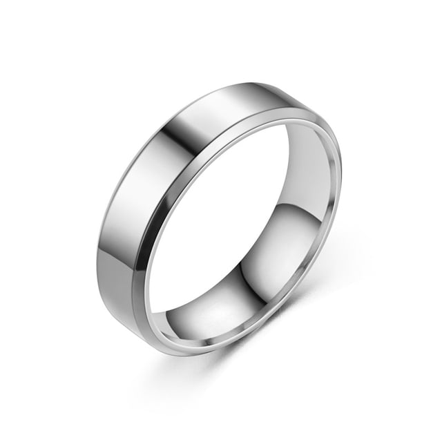 Anillos negros de acero inoxidable para mujer, anillos de boda, joyería para hombre, ancho de 6mm, logotipo de nombre grabado personalizado Tan Jianjun unisex