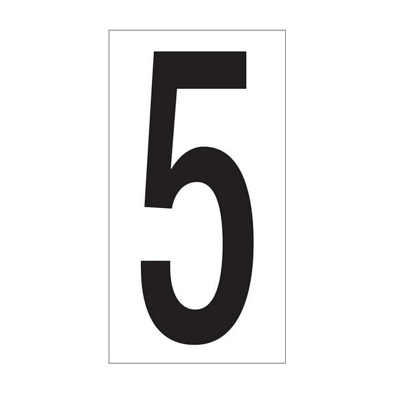 Office Depot® Brand Vinyl Warehouse Labels, DL9305, Number 5, 3 1/2", Black/White, Case Of 50