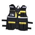 thumbnail image 3 of Fengbin Electrician Tool Vest Oxford Cloth Versatile Portable Multi Pockets Utility Vest black and yellow, 3 of 10