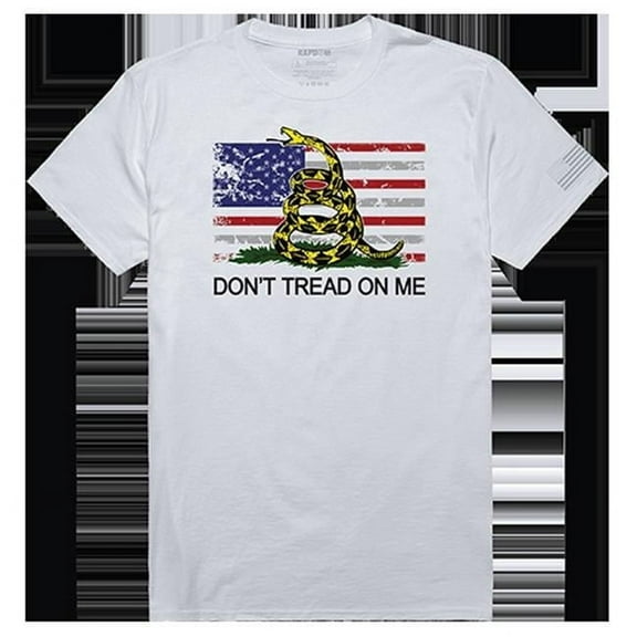Flag with Gadsden Tactical Graphic Tee Shirt, White - Small